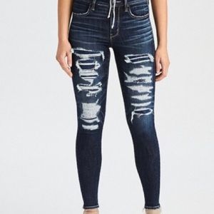 American Eagle dark wash ripped jeans